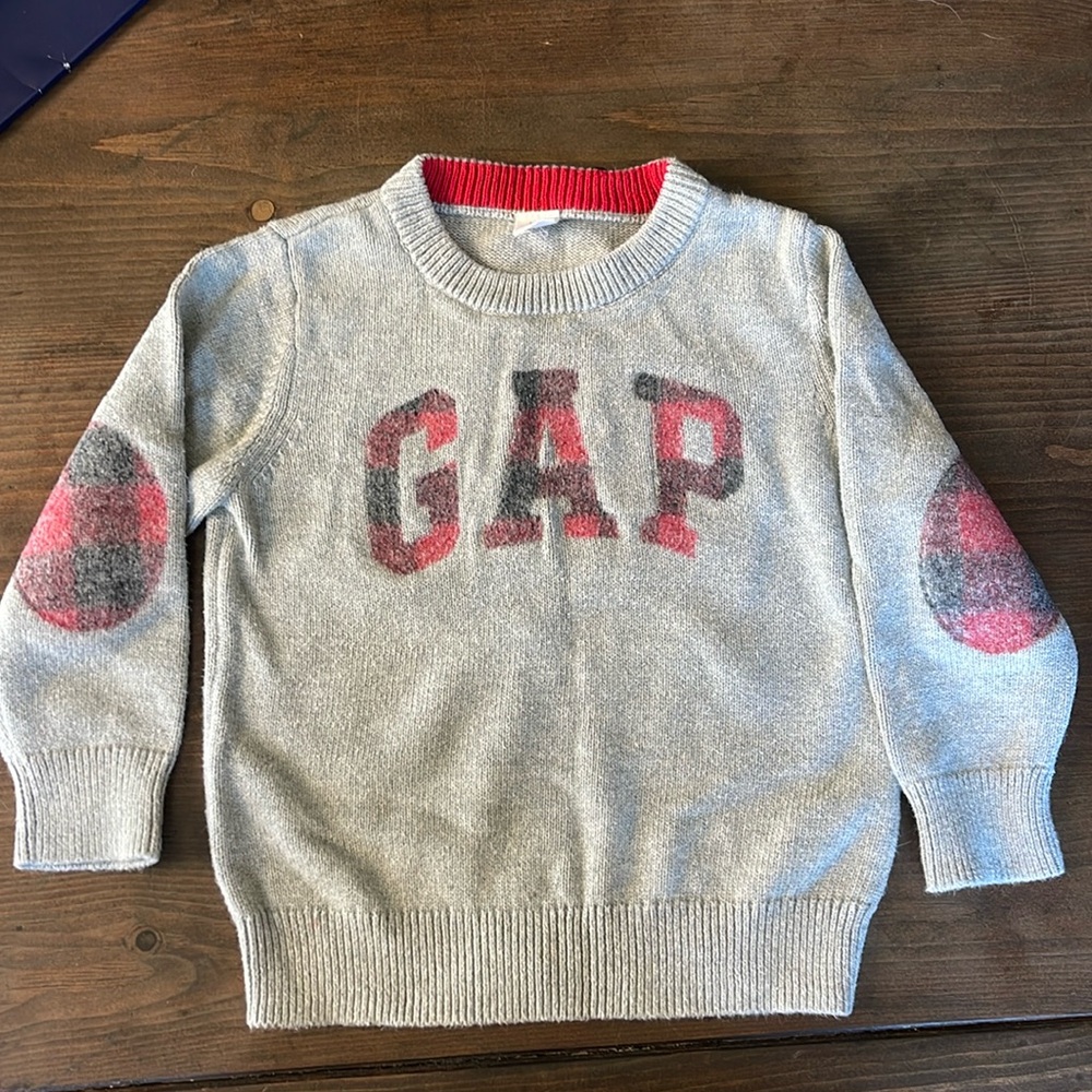 Gap Boys Patch Sleeve Cotton Sweater Size 3